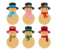 G2PLUS 120PCS Autocollant de Noël Bonhomme de Neige,Etiquette Autocollantes Noel,Autocollant de Noël pour les Cadeaux 4.2x7.6cm Stickers Cadeaux pour Noël,Brun