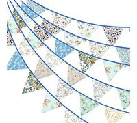 G2PLUS 12m Fanions Guirlande de Fanions Bleu,Guirlande Tissu