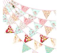 G2PLUS 12M Fanions Guirlande de Fanions Fanion de Couleur Drapeaux de Triangle Décoration pour Chambre à Coucher,Fêtes d'anniversaire ou Décoration de Mariage