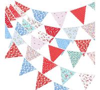 G2PLUS 12M Fanions Guirlande de Fanions Fanion de Couleur Drapeaux de Triangle Décoration pour Chambre à Coucher,Fêtes d'anniversaire ou Décoration de Mariage