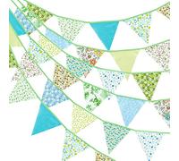 G2PLUS 12m Fanions Guirlande de Fanions Vert,Guirlande Tissu
