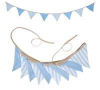 G2PLUS 2.6m Guirlande Fanions Enfant: Fanions Chambre Enfant Bleu,Motif à Rayures Verticales pour Décoration de Chambre d'enfant,Baby Shower,Anniversaire, BaptêMe,Bricolage