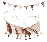 G2PLUS 2.6m Guirlande Fanions Enfant: Fanions Chambre Enfant Marron avec Franges,pour Décoration de Chambre d'enfant,Baby Shower,Anniversaire, BaptêMe,Bricolage