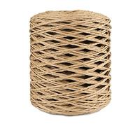 G2PLUS 200M Fil de Papier Cordon en Papier Raphia Papier Ficelle de Raphia pour Noël,Emballage de Cadeaux,Décoration Artisanale Marron