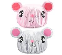 G2PLUS 2PCS Bonnets de Douche,Enfant Bonnet Chapeau De Douche Douche Étanche Cap Bonnets de Bain Réutilisables Convient aux Salons de Douche pour Garçons et Filles