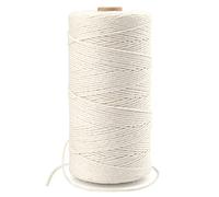 G2PLUS 300m Corde en Coton Beige,1mm Fil Coton,Corde Macramé,Fil Macramé | Ficelle Macrame pour Cuisson Alimentaire,Emballage Cadeau,Bricolage,Noël,Pâtisserie,Artisanale