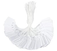 G2PLUS 500 Étiquettes de Prix avec Ficelle - Mini Étiquettes de Bijoux, Vêtements - Blanc, 24x15mm