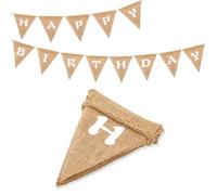 G2PLUS Banderole Anniversaire Jute Happy Birthday Banderole Guirlande Joyeux Anniversaire pour Décorations de Fête d'anniversaire