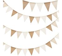 G2PLUS Brun et Beige Guirlande Fanions Jute,12M avec 36PCS Drapeau