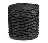 G2PLUS Ficelle de papier raphia noir de 200 m pour loisirs créatifs, crochet, emballage cadeau et décorations