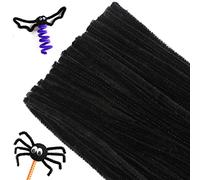 G2PLUS Fil Chenille 100PCS Tiges de Chenille Cure Pipes Cure-Pipes pour Décorations et Artisanat Créatif Creatifs de Noël 6mm * 30cm（Noir）