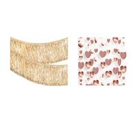 G2PLUS Guirlande à Franges Métallique et 16 m Guirlande Cœurs