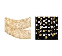 G2PLUS Guirlande à Franges Métallique et 16 m Guirlande Cœurs