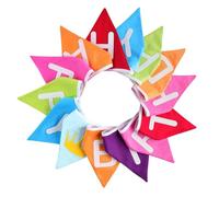 G2PLUS Guirlande de fanions d'anniversaire en tissu, Décoration Anniversaire, 3,3 m, multicolore, avec 14 fanions colorés
