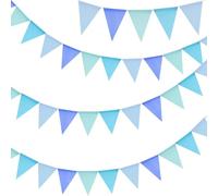 G2PLUS Guirlande Fanions Jute Bleu,12M avec 36PCS Drapeau