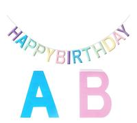 G2PLUS Guirlande Happy Birthday en Feutre Non-Tissé avec Lettres Pastel