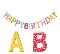 G2PLUS Guirlande Happy Birthday Feutre Non-Tissé avec Lettres Multicolore