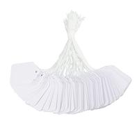 G2PLUS Lot de 500 petites étiquettes de prix à suspendre, blanches, 30 mm x 48 mm, étiquettes de prix, étiquettes cadeaux avec ficelle