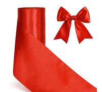 G2PLUS Ruban de Satin Rouge 15 cm x 20M: Ruban Cadeau Large Bolduc Rouge pour une Grande Ouverture, Découpe, Cérémonie, Nœud, Déco de Noel