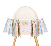 G2PLUS Une Bannière de Chaise Haute,Pré - Assemblé Bannière Joyeux Anniversaire Bleu et Rose Bannière de Chaise Haute 1 an pour le Premier Anniversaire de BéBé