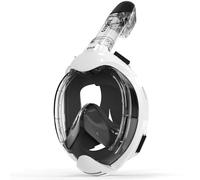 G2RISE Masque de Plongée Enfant Intégral, Vue Panoramique à 180 degrés, Anti-buée et Anti-Fuite(Blanc Noir)