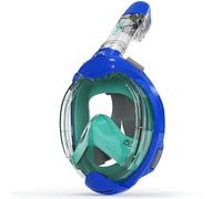 G2RISE Masque de Plongée Enfant Intégral, Vue Panoramique à 180 degrés, Anti-buée et Anti-Fuite(Bleu Vert)