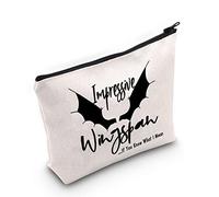 G2TUP Sarah J Maas Trousse de maquillage impressionnante avec fermeture éclair Motif Cour d'épines et de roses, Sac blanc impressionnant d'envergure