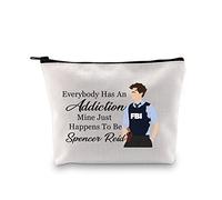 G2TUP Trousse de maquillage inspirée de l'émission télévisée criminelle Spencer R, sac de maquillage pour fan de Spencer R, cadeau pour fan de criminel, cadeau Reid Merchandising ennemi femmes filles,