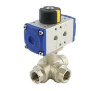 G3/4'' Vanne À Boule Pneumatique À 3 Voies En Laiton Ouvrir Par Ressort - BL3BA
