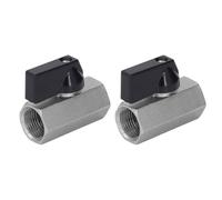 G3 / 8 Brass Ball Valve 2 Pack | Electroplated Sandblasted Finish for Protection Against Oxidation & Tarnish | Female to Female Shut Off Valve for Water/Gas Pipeline