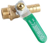 G3/8" Male to 8/10/12mm Hose Barb Ball Valve Green Lever Handle Thicken Brass Valve (12mm)