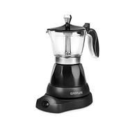 G3 Ferrari G10028 Bonjour Moka Électrique, 400 W, 3 tasses, Maintien au chaud, Socle rotatif 360°, Aluminium, Noir