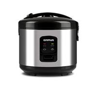 G3 Ferrari G10099 Sakuri So Cuiseur à Riz Électrique 1,8L (10 Tasses), Fonction Maintien au Chaud, Cuisson Vapeur, Gobelet Doseur et Cuillère, Inox, Arrêt Automatique, Noir/Argenté