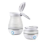 G3 Ferrari G10165 Bouilloire pliante en silicone « Compa », double tension, 0,8 litres, 750 W, Blanc