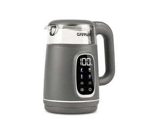 G3 Ferrari G10224 Bouilloire "Tisaniere Glass", 1,7 litre, 4 programmes, récipient en verre, corps anti-brûlure, résistance cachée, gris
