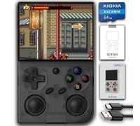 G350 Console de jeu rétro Linux System RK3326 G350 Handheld Game Console Built-in 64G TF Card 4371 Games, écran IPS 3,5", WiFi, Bluetooth 4.2, sortie HDMI, batterie 3200 mAh