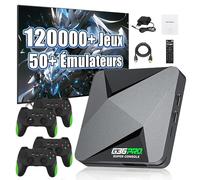 G36 Pro Console de Jeu Rétro, Émulateur Vidéo avec 120000+ Jeux Rétro Intégrés 50 Émulateurs, EmuELEC et Système Android, avec Manettes sans Fil 2,4 Go (4 Manettes de Jeu, 256 Go)