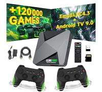 G36 Pro Console de Jeux Rétro Console retrogaming,120000+ Jeux 50+ émulateurs,Double Système EmuELEC 4.3 + Android 9.0,Console de Jeux 4K HD Plug and Play pour TV,avec 2 Manettes sans Fil (256G)