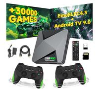 G36 Pro Console de Jeux Rétro Console retrogaming,30000+ Jeux 50+ émulateurs,Double Système EmuELEC 4.3 + Android 9.0,Console de Jeux 4K HD Plug and Play pour TV,avec 2 Manettes sans Fil (64G)