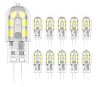 G4 2W LED Ampoule 20W Ampoules Halogènes équivalentes Blanc froid 6000k 200Lm 12x SMD 12V AC/DC-Pack de 10