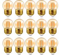G40 E27 LED rétro ampoule à filament Edison Mini Globe 1W ampoule à filament en spirale en verre ambre 220V pour guirlandes extérieures,lumières de café,de Noël Super chaud 2200K,2 Pack