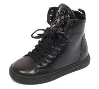 G4244 sneaker bimba girl CRIME black leather/strass shoe kid