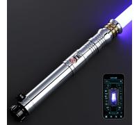 G4E Sabre laser avec application Bluetooth, swing fluide et poignée en aluminium poli de qualité supérieure. 16 modes sonores du sabre laser, changement de couleur RVB infini et adapté pour les duels