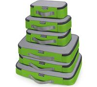 G4Free 3/6/7 Pièces Organisateur de Voyage Cube D'emballage Sac de Rangement Pour Valise à Vêtements Différents Tailles des Cubes (vert, (1S+2M+2L+XL)-6pcs-mesh)