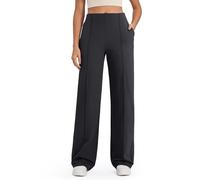 G4Free EverGoing Pantalon de yoga à jambe large pour femme Taille haute avec poches Pantalon de détente extensible décontracté, noir, XX-Large Petite