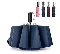 G4Free Grand parapluie de voyage inversé UPF 50+ avec protection UV de 137,2 cm, 10 baleines, coupe-vent, compact, blocage du soleil, ouverture automatique, bleu, 54 inch, Moderne