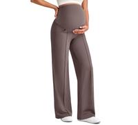 G4Free Maternity Trousers Over Bump Stretchy Lounge Work Pregnancy Yoga Pants Wide Leg Trousers with Pockets