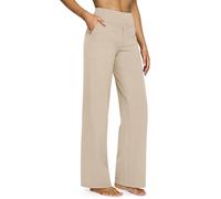 G4Free Pantalon de Yoga Jogging Taille Haute Pour Femmes Avec 4 Poches Pantalon d'affaires Extensible à Jambe Large Pantalon de Travail Avec Contrôle du Ventre Pantalon Droit Ample Petite/Regular/Tall