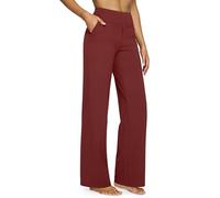 G4Free Pantalon de Yoga Jogging Taille Haute Pour Femmes Avec 4 Poches Pantalon d'affaires Extensible à Jambe Large Pantalon de Travail Avec Contrôle du Ventre Pantalon Droit Ample Petite/Regular/Tall