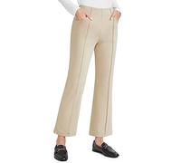 G4Free Pantalon Femme Chic et Elegant Décontracté Evasé avec Poches Taille Haute Bootcut pour Tous Les Jours Travail de Yoga Sport Pantalons de Survêtement Actifs